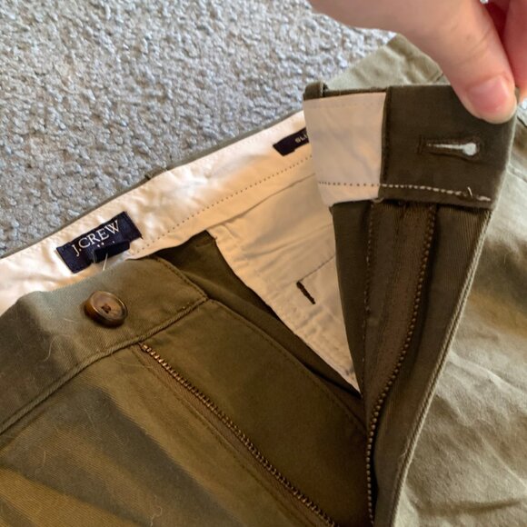 NWT J. CREW FACTORY OLIVE GREEN SLIM-FIT FLEX PANTS - SIZE 34 x 30 - Picture 6 of 15